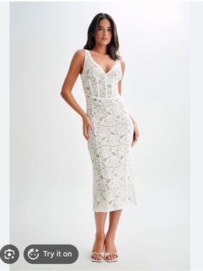 Meshki | Dresses | Nwt Meshki Blanche Satin Pearl Halter Formal Bridesmaid Maxi  Dress White Women M | Poshmark
